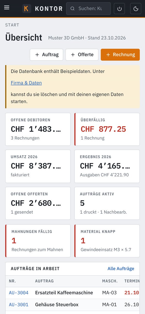 Kontor auf dem iPhone